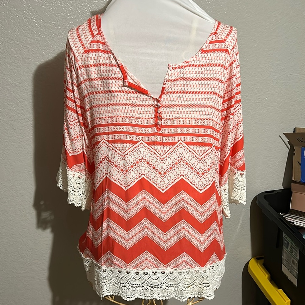 Long Rayon and crocheted top